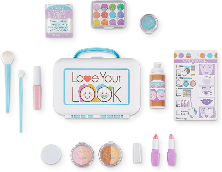 Love Your Look Pretend Makeup Kit Play Set – 16 Pieces for Mess-Free Pretend Makeup Play (Does NOT Contain Real Cosmetics)