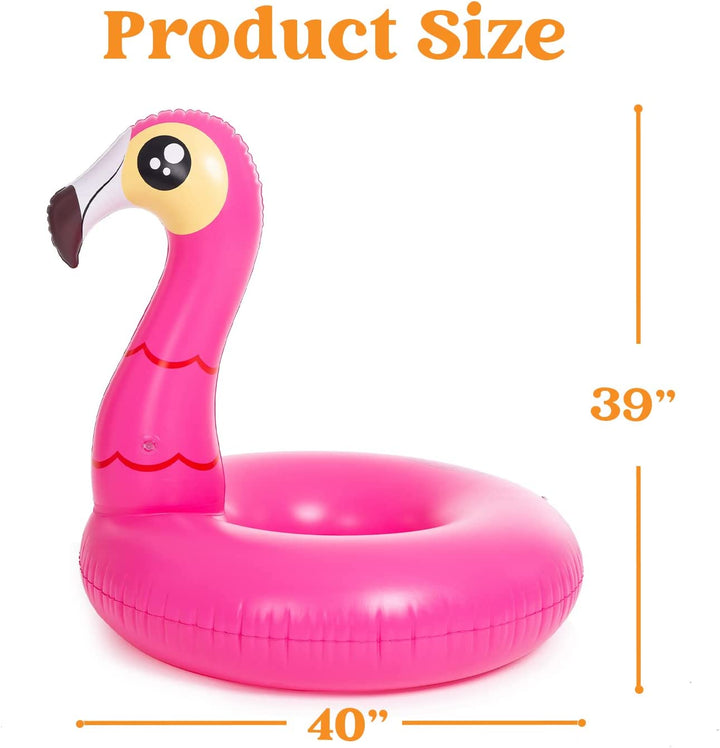 2-Pack Flamingo Unicorn Pool Float - Fun Floaties Inflatable Swimming Pool Tubes Toys Party Decorations, Summer Vacation Lake Beach Floaty Swim Rings Raft Lounger for Adults & Kids