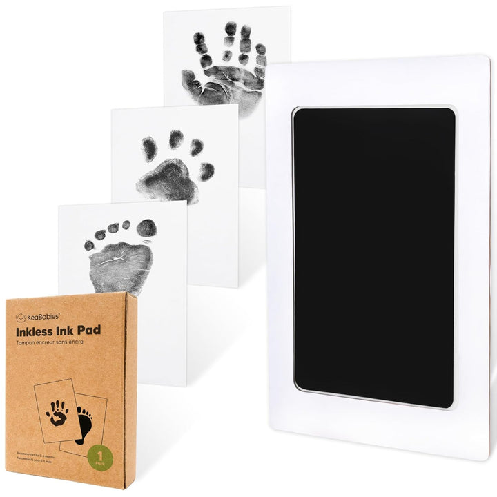 4-Pack Inkless Baby Hand and Footprint Kit - Mess Free Ink Pad for Newborn Keepsake, Dog Nose & Paw Print Kit, Clean Touch Ink Pad for Baby Hand & Footprints, Ideal New Mom Gifts (Jet Black)