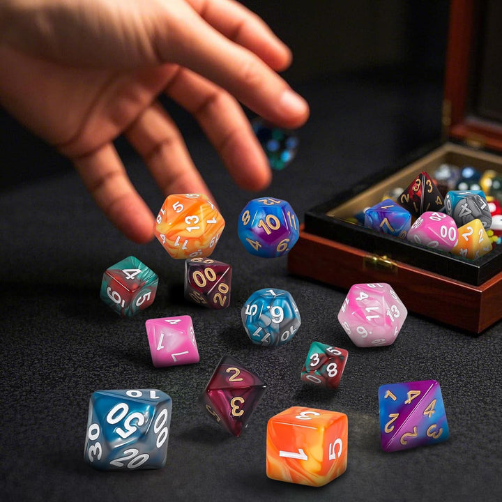 DND Dice Sets - 6 X 7 Polyhedral Dice (42Pcs) with 6 Drawstring Bags for Dungeons and Dragons, RPG, Mtg,Role Playing Table Game