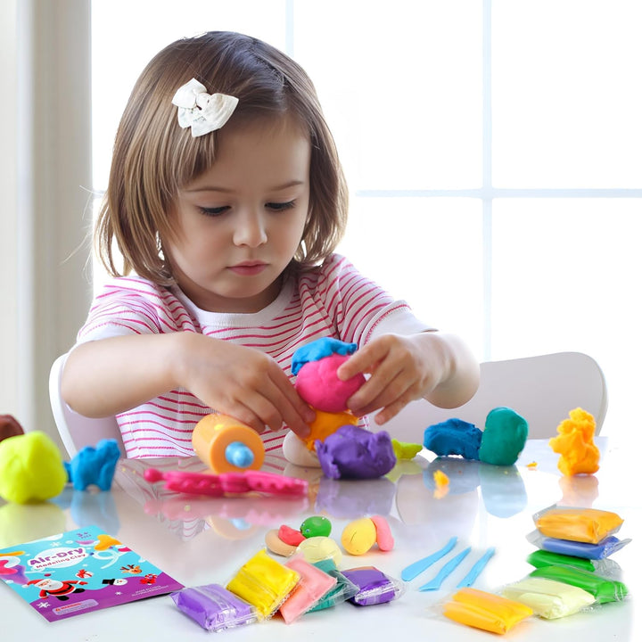 Air Dry Clay for Kids,90 Colors Modeling Model Magic Clay,Diy Molding Clay Starter Kit with Sculpting Tools,Soft and Non-Sticky,Art and Crafts for Boys & Girls 3-12 Years Old.
