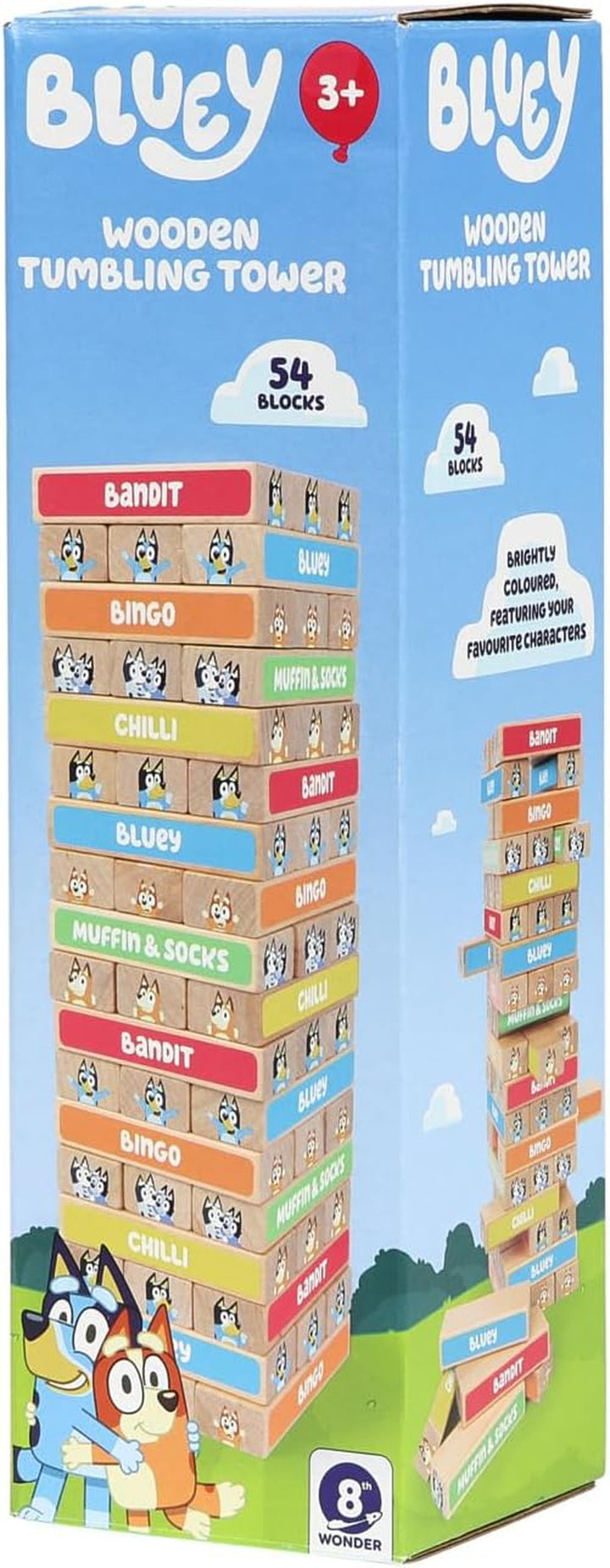 Tumbling Tower – 54 Colorful Wooden Blocks – Fun Family Game – FSC Certified for Children 3 Years and Up