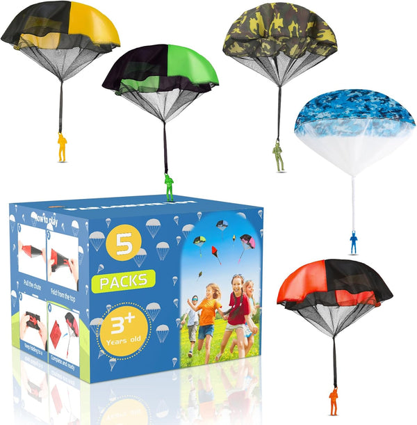 Army Parachute Toy for Kids Outdoor Toys, Tangle Free Figures Flying Toy for Kids Ages 4-8 and up Boys Party Favors Paratrooper Easter Egg Bastet Stuffer for Boy