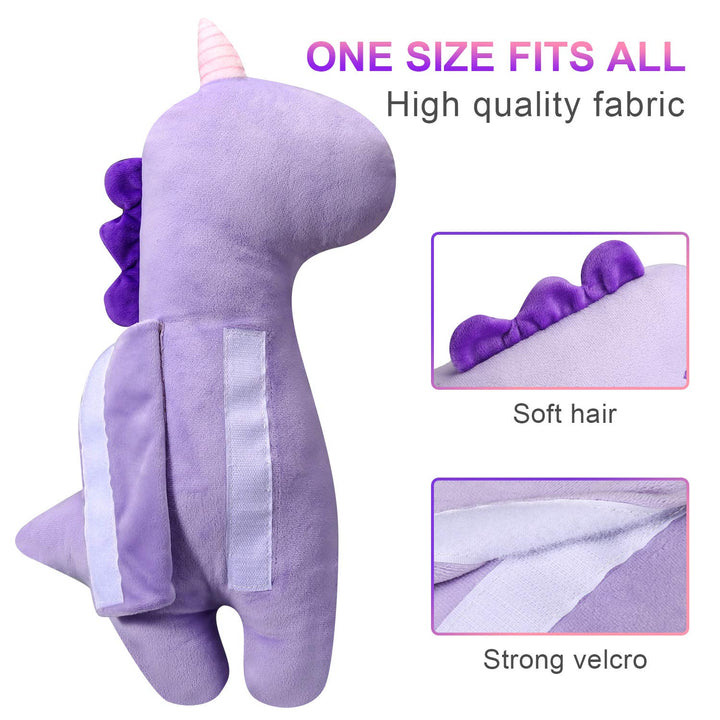 Unicorn Seat Belt Pillow Kids Cover, Vehicle Shoulder Pads, Car Seatbelt Cushion for Kids, Strap Pillows Animal Travel (Purple)