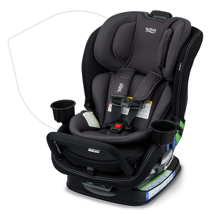 Poplar Convertible Car Seat, 2-In-1 Car Seat with Slim 17-Inch Design, Clicktight Technology, Stone Onyx