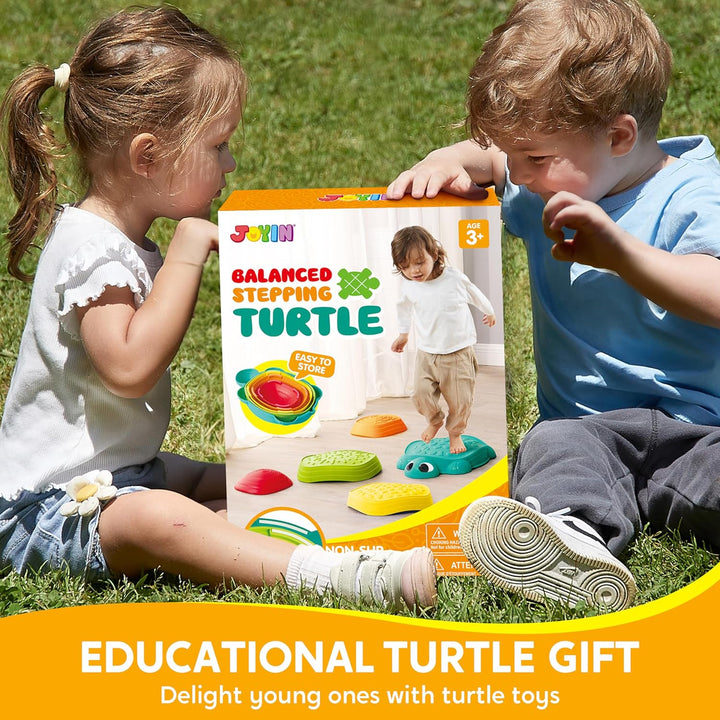 5 Pcs Turtle Balance Stepping Stones, Kids Turtle Path Jumping Stones, Toddler Obstacle Course Coordination Game Toys Indoor or Outdoor Play for Kids Aged 3+