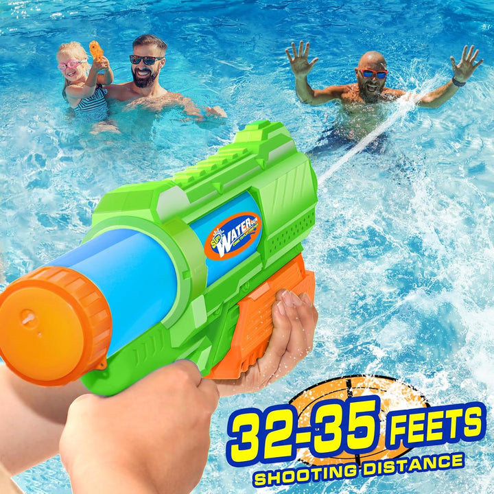 Super Water Gun for Kids Adults: 2 Pack Super Water Gun Soaker 1200Cc Squirt Blasters with Impressive Range - Ideal Toys for Boys Girls Summer Outdoor Swimming Pool Water Toys Fun