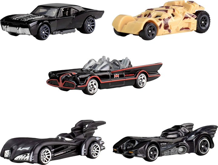 1:64 Scale Die-Cast Toy Cars, Set of 5 Batman 85Th Anniversary Vehicles Featuring 5 Different Batmobile Replicas in Commemorative Packaging (Amazon Exclusive)