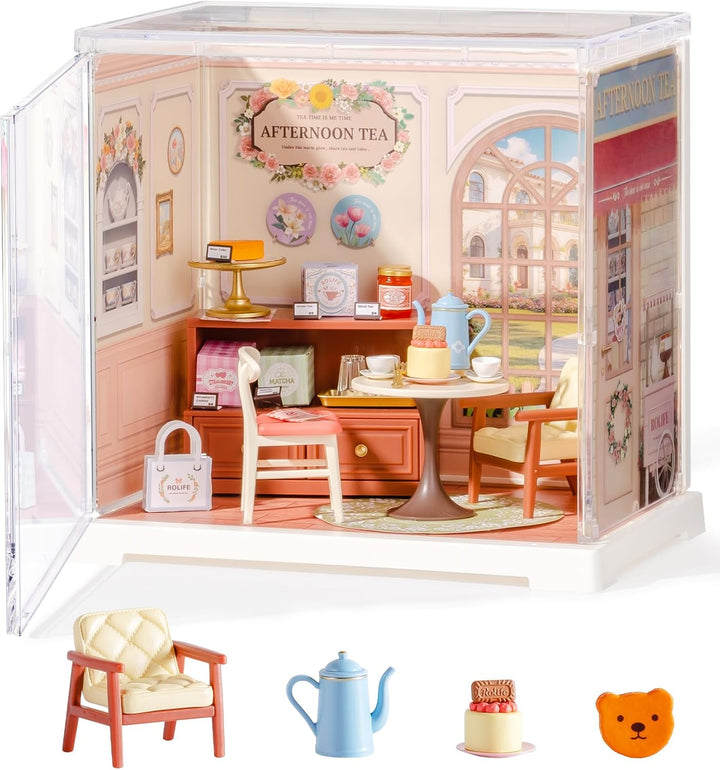Mini Super Creator Series, DIY Miniature Memory Book Store Dollhouse House Kit, Bulid Scenary for Action Collectible Figures,Creative Gifts for Women Kid Adults