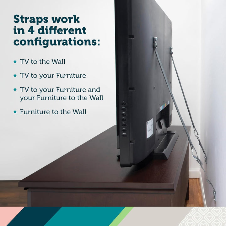 TV & Furniture Safety Straps, Black, Multi, 2 Straps(Pack of 1)