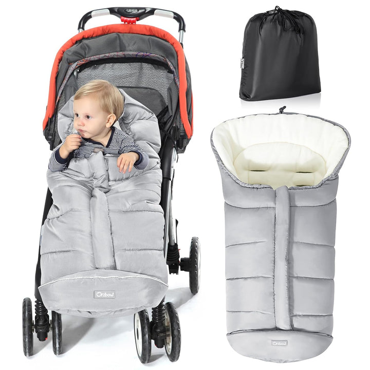 Warm Bunting Bag Universal, Stroller Sleeping Bag Cold Weather, Waterproof Toddler Footmuff (Black, Large)