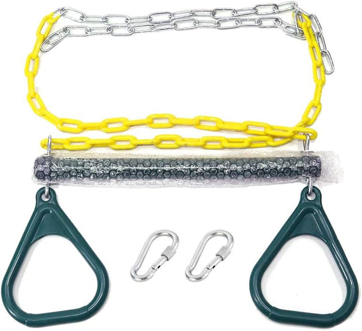 18'' Trapeze Swing Bar Rings 48'' Heavy Duty Plastic Coated Chains Swing Set Accessories