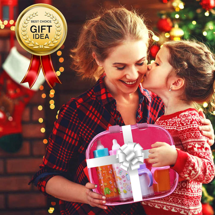 ®, My Sweet Baby Disappearing Doll Feeding Set, Baby Care 6 Piece Doll Feeding Set for Toy Stroller | 2 Milk & Juice Bottles with 2 Toy Pacifier for Baby Dolls