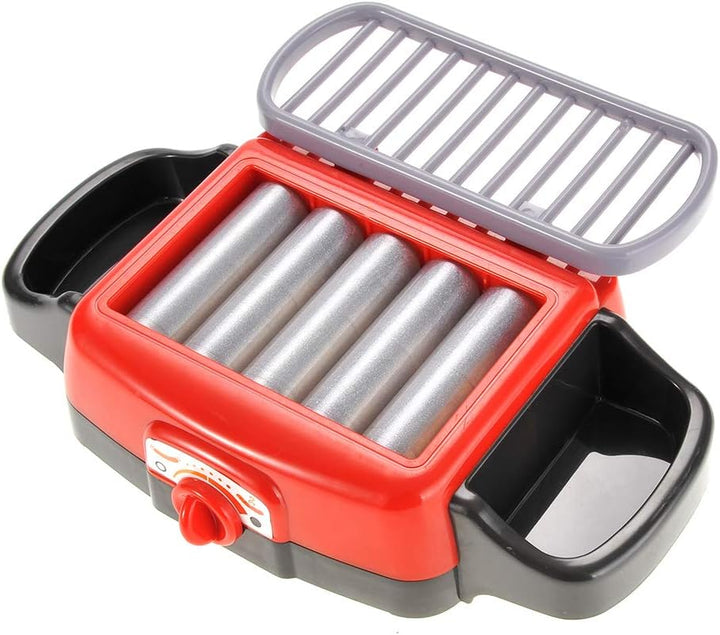 Hot Dog Roller Grill Play Set - Electric Stove Toy with Light & Sound | Pretend Play Kitchen Appliance for Kids | Fun Barbecue Food Toy for Toddlers