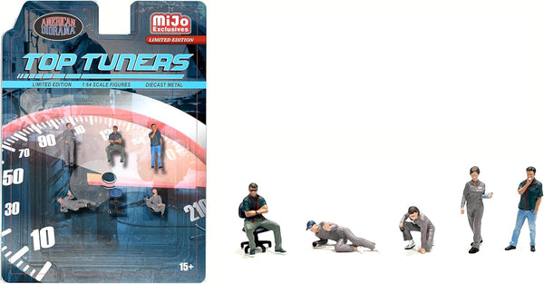Top Tuners - 6 Piece Diecast Figure Set Limited Edition for 1/64 Scale Models AD-2412MJ