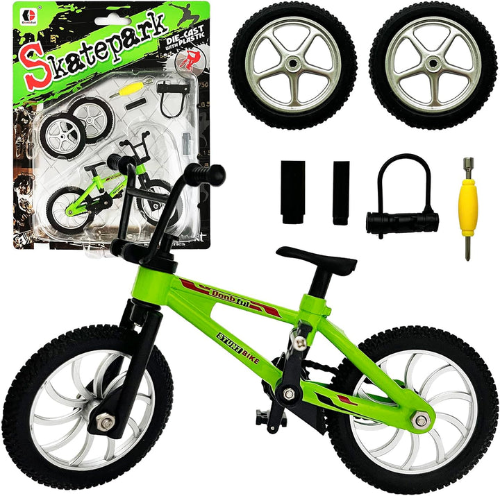 Mini Finger Bike Toy – Alloy Mountain Bicycle Model with Tools, Movable Parts, Gift for Kids & Collectors (Red)