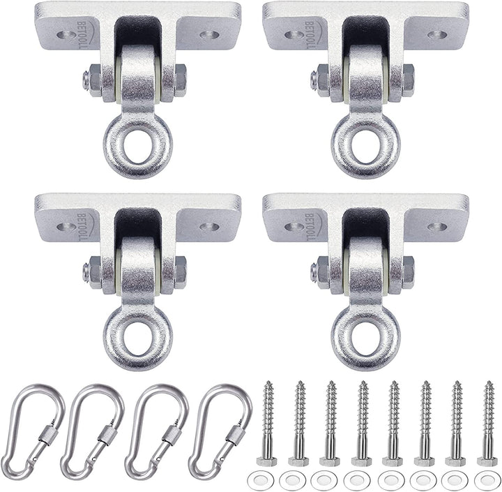 2400 Lb Capacity Heavy Duty Swing Hangers for Wooden Sets Playground Porch Indoor Outdoor & Hanging Snap Hooks Black of 2