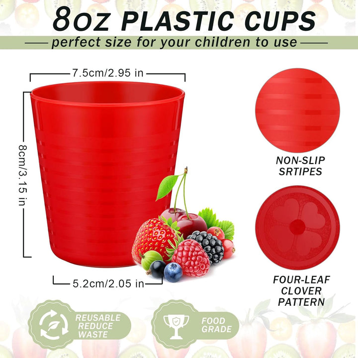 36Pcs Kids Cups 8 Oz Unbreakable Plastic Stackable Juice Reusable Tumblers Bulk Plastic Drinking Cups for Toddlers Baby Kids, Dishwasher Safe, 6 Colors(Bright Colors)