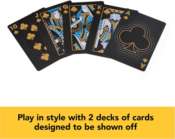 , Cardinal Legacy Deluxe 200-Piece Poker Set, Premium Dual-Toned Poker Chips in Wooden Storage Case, 2-10 Players, for Ages 10 & Up