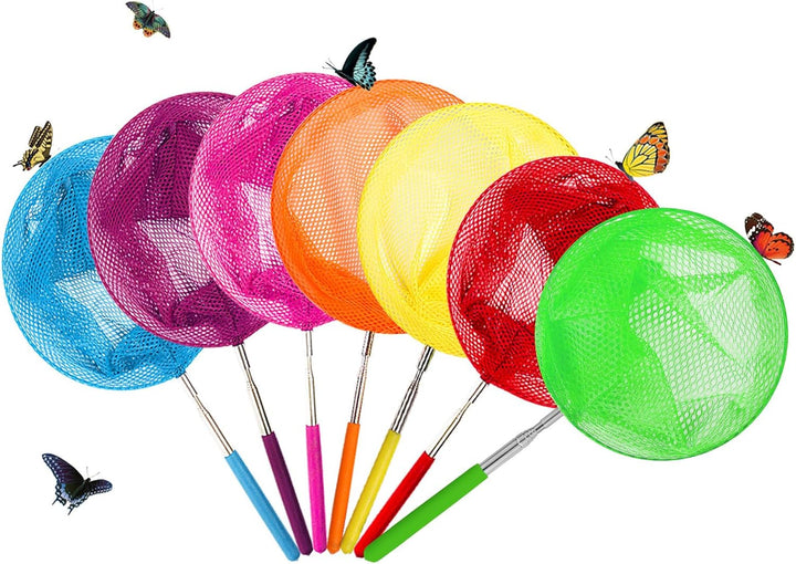 Kids Telescopic Butterfly Fishing Nets for Kids Catching Insect Net Outdoor Tools for Catching Bugs Fish Insect Ladybird, Extendable 34 Inches and anti Slip Grip