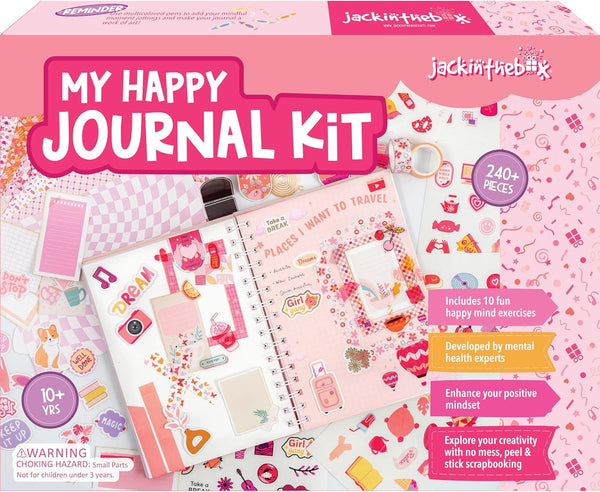 DIY Journal for Girls Ages 8-12, 242 Pcs, Journaling Kit, Tween Scrapbook, Includes 10 Mental Health Exercises, Girls Diary 8 9 10 11 12 Years