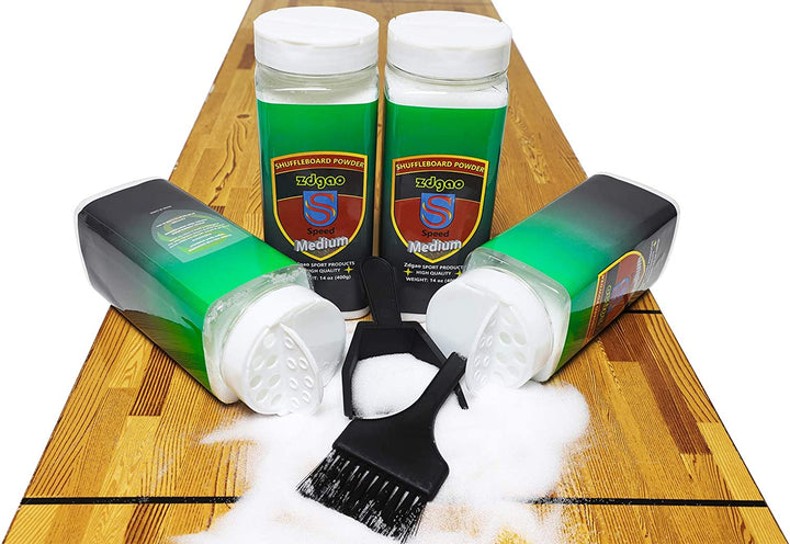 Shuffleboard Wax - Shuffleboard Sand 4 Pack with Mini Brush and Dustpan Set (4 X 14Oz)
