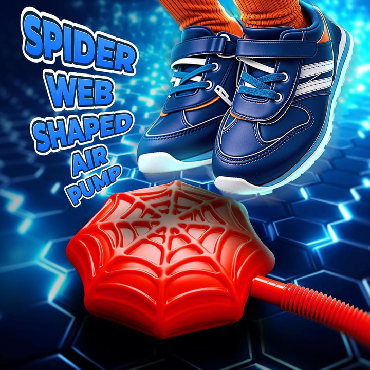 Spider Rocket Launcher for Kids, 4 Spider Rockets with Web Air Pump, Stomping Launch up Toys, Outdoor outside Spider Toys Gifts for 3 4 5 6 7 8 9 10 Year Old Boys Girls Age 3-4 4-6 6-8 Birthday Gift