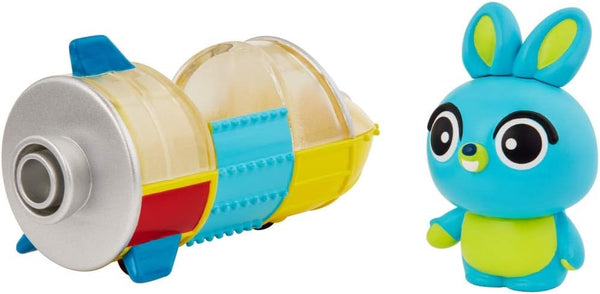 ​Disney Pixar  4 Bunny Mini Figure with Carnival Rocket Vehicle, Compact for Home and On-The-Go Play