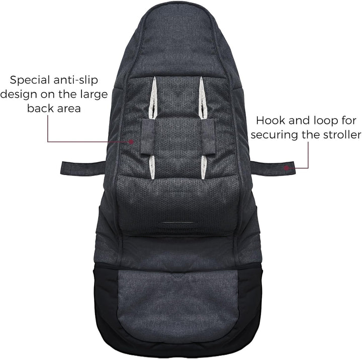 Stroller Footmuff | Universal, Weather-Proof, Warm Stroller Bunting Bag | Extendable Winter Cover | Adjustable Buckle