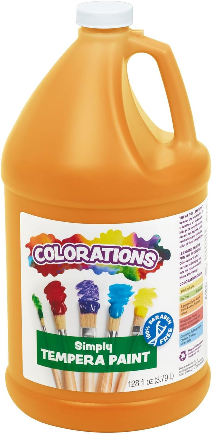 Paraben-Free Washable Tempera Paint for Kids - 1 Gallon Value Size. Vibrant White. Non-Toxic and Made in the USA