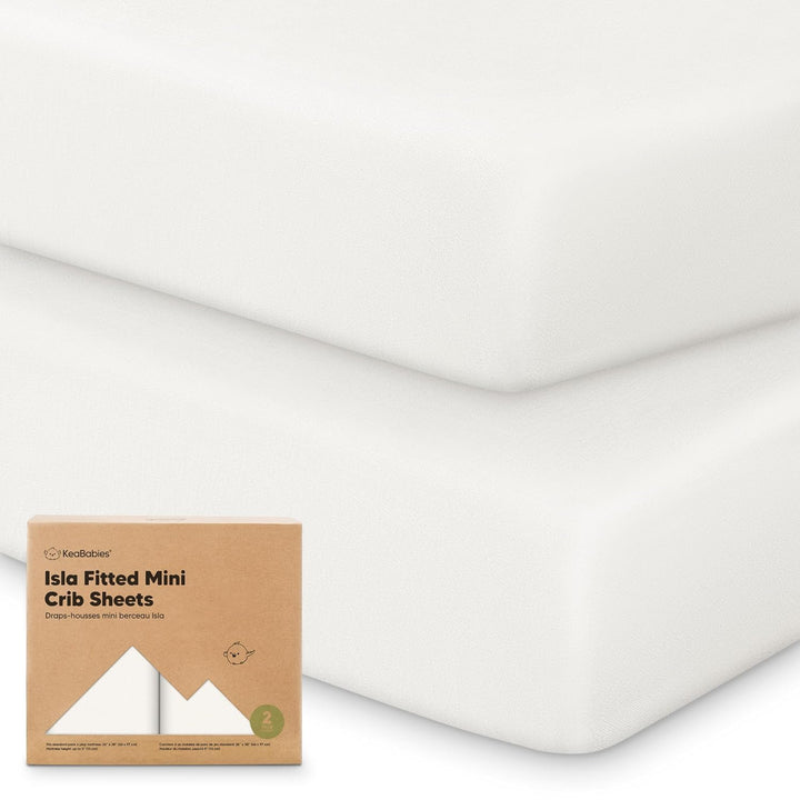 Pack and Play Sheets Fitted - 2-Pack Mini Crib Sheets for Pack N Play Mattress 38X26, Soft & Cozy, Neutral Toddler Playard Bedding, Snug Fitted Mini Baby Crib Mattress Cover Boy, Girl (Butterflies)