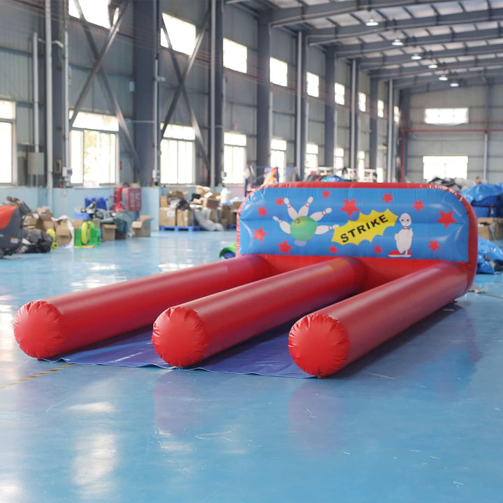 19.7Ft Long PVC Inflatable Bowling Alley 2 Lane 10 Pin Bowling Bowling Slide Game Set with Blower for Birthdays, Fetes, Corporate Events