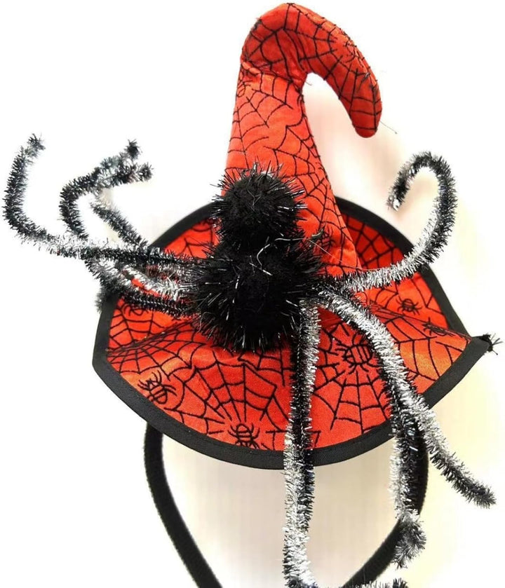 Halloween Elastic Headband Fabric Material Holiday Party Decoration Black Lace Edge Headband Funny Prop