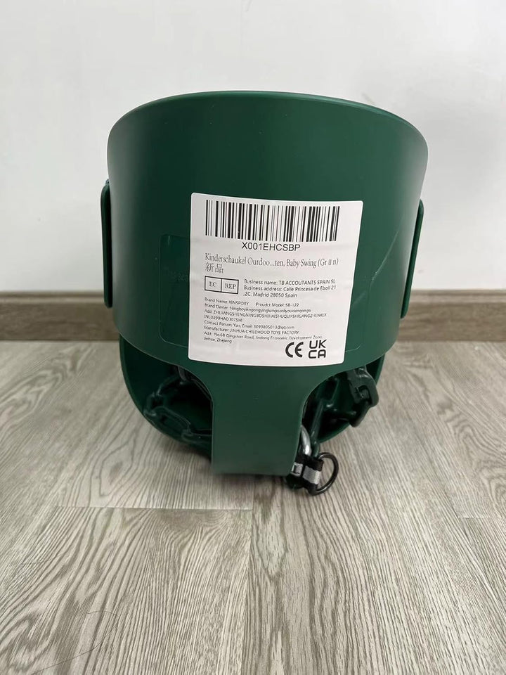 Toddler Swing, 59" Coated Heavy-Duty Iron Chains Baby Swing Outdoor, High Back Full Bucket Infant Swing Seat with Tree Straps for Swing Sets Backyard Outdoor Indoor (Green)