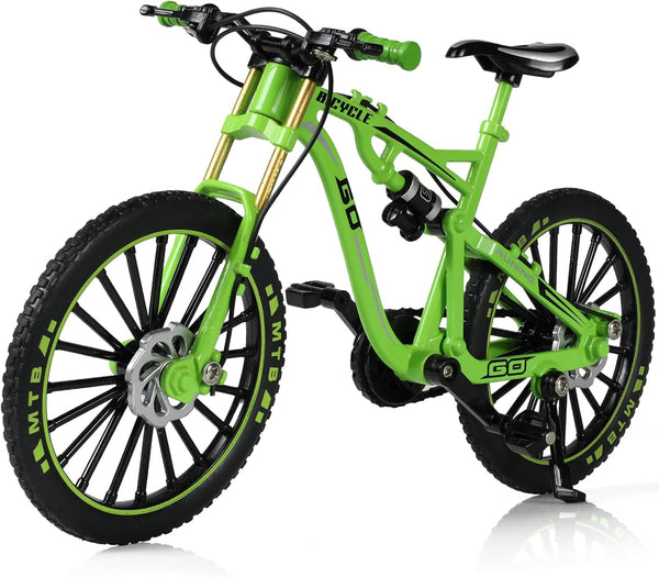 1:8 Scale Die-Cast Alloy Mini Mountain Bike Bicycle Model Toy Finger BMX Toy Desktop Decoration Crafts for Cycling Lovers(Green)