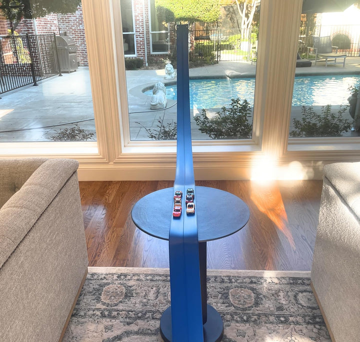 Flextrack 5000 Flexible Race Car Track for Kids Toy with Suction Cups Compatible with Hot Wheels and Diecast 1/64Th Cars and More 15 Feet Long Rolls up Portable Racetrack (Racing Blue)