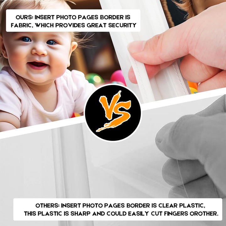Baby Photo Book Holds 21 4X6 Photos, My First Photo Album for Baby or Toddler, "Love" Baby Photo Book Soft No Hard Edges, Cute Book Gift for Baby Shower Newborns Family Photos (Pink)