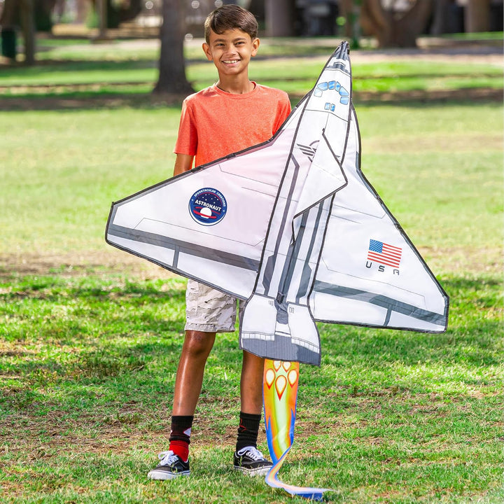 Spaceship Kite Easy to Fly for Kids and Adults with 262.5 Ft String, Large Beach Kite for Outdoor Games and Activities