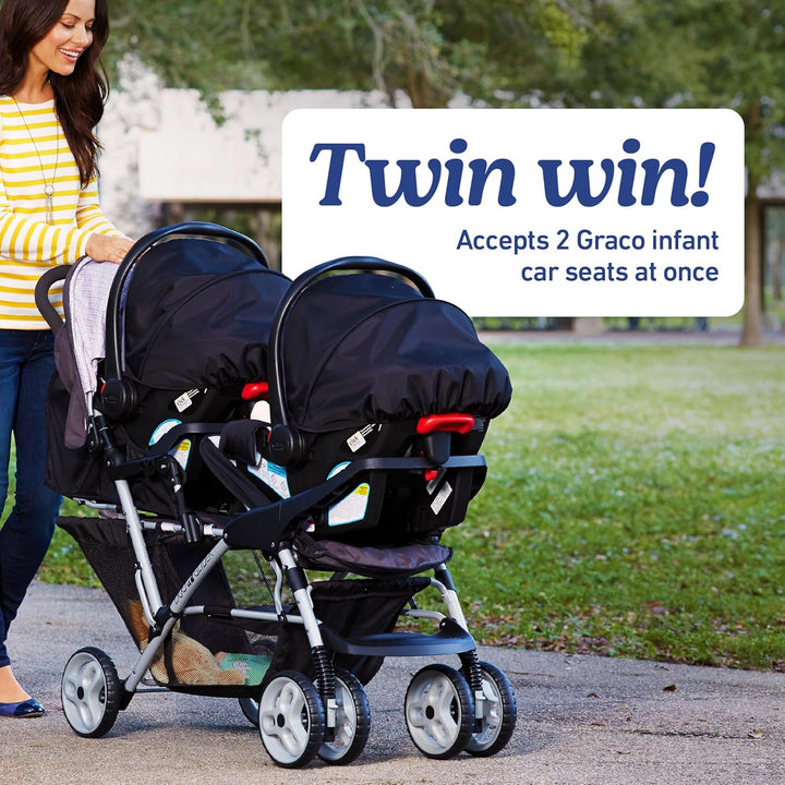 Duoglider Double Stroller | Lightweight Double Stroller with Tandem Seating, Glacier