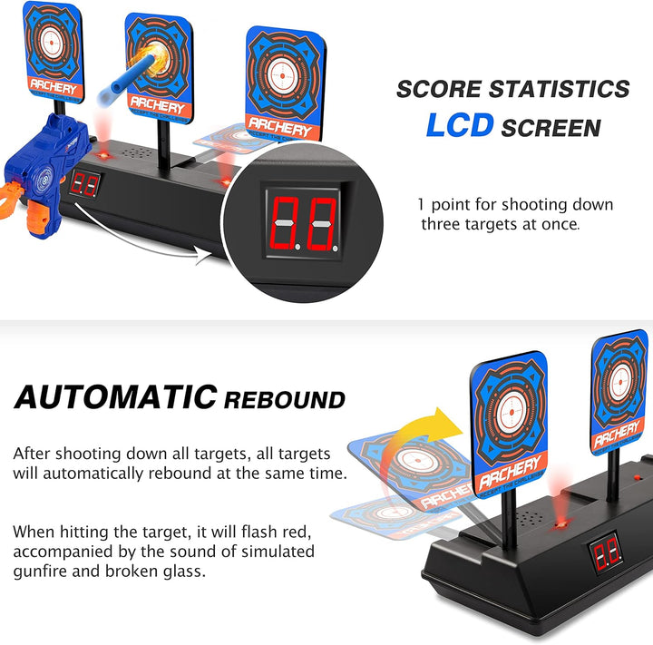 Electric Scoring Auto Reset Shooting Digital Target for Nerf Guns Shooting Target