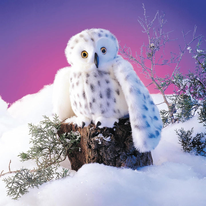 Snowy Owl Hand Puppet, Standard Packaging, White, Black