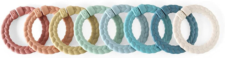 Linking Ring Set; Set of 8 Braided, Rainbow-Colored Versatile Linking Rings; Attach to Baby'S Car Seat, Stroller & Activity Gym to Keep Toys Nearby; Primary Rainbow