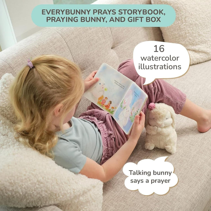 Bunny Stuffed Animal & Musical Toy - Christening Gifts & Baby Dedication Gift for Girls - Gifts for Baptism - Goddaughter Gift (Pink, 7 In)