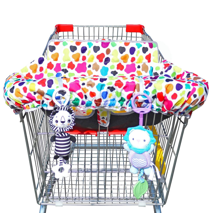 2 in 1 Shopping Cart Cover&High Chair Cover for Restaurant Seat, Grocery Cart Cover for Baby Infant Toddler Girl/Boy Reversible, Machine Washable (Blue)