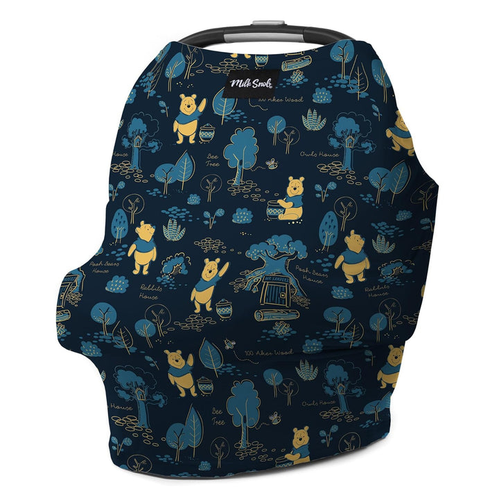 Original Disney 5-In-1 Cover, Winnie the Pooh, Added Privacy for Breastfeeding, Baby Car Seat, Carrier, Stroller, High Chair, Shopping Cart, Lounger Canopy - Newborn Essentials, Nursing Top