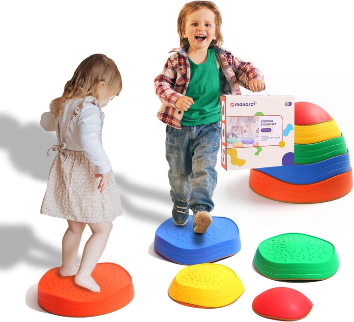 Balance Stepping Stones for Kids, Non-Slip Toddlers Sensory Toys Outdoor or Indoor Play, Promoting Motor Skills and Confidence, Obstacle Course Coordination Toys for Children Age 3 4 5 6 7+