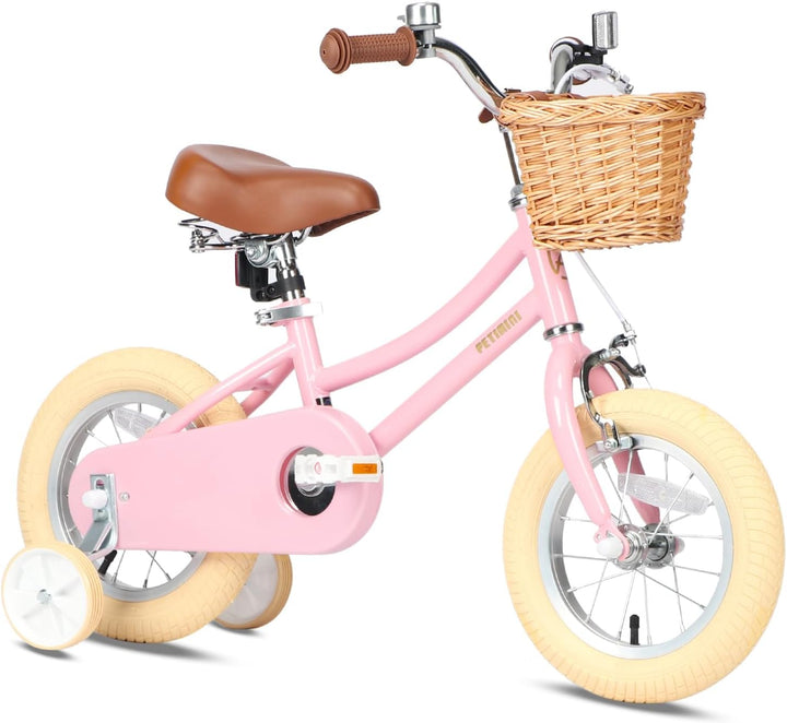 Girls Bike with Basket for 2-12 Years Old Kids, 12 14 16 18 20 Inch Bicycle with Bell Training Wheels, Multiple Colors