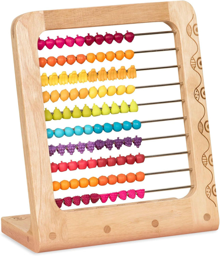 – Fruity! Wooden Abacus for Kids Classic Math Learning Toy with 100 Beads Educational for Addition, Subtraction Numbers & Counting 18+ Months