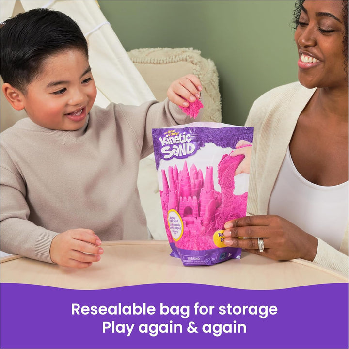 , 2Lbs Pink Play Sand, Moldable Sensory Toys for Kids & Classroom, Back to School Teacher Must Haves, Resealable Bag (Packaging May Vary)
