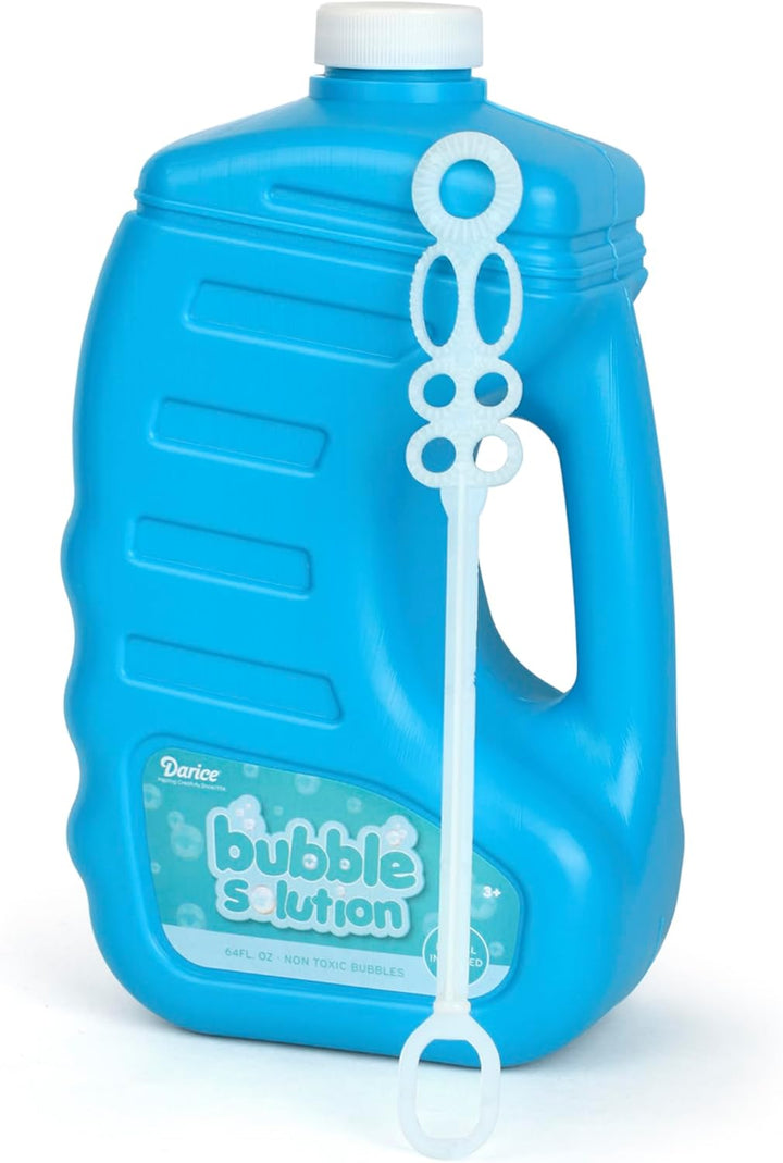 Darice 2 Pack 128Oz Bubble Solution Refill for Bubble Machines & Blowers - Easter, Weddings, Birthdays, Outdoor - 4 Big Bubble Wands Included - Non-Toxic Safe for Toddlers & Kids, Colors May Vary